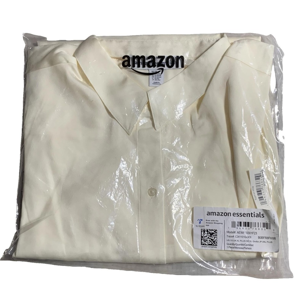Amazon Essentials Men's Classic Fit Long Sleeve Dress Shirt - White, XL Plus NEW